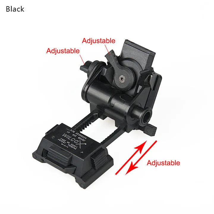 Metal alloy L4 G24 NVG helmet mount with OPS breakaway base in dark earth finish