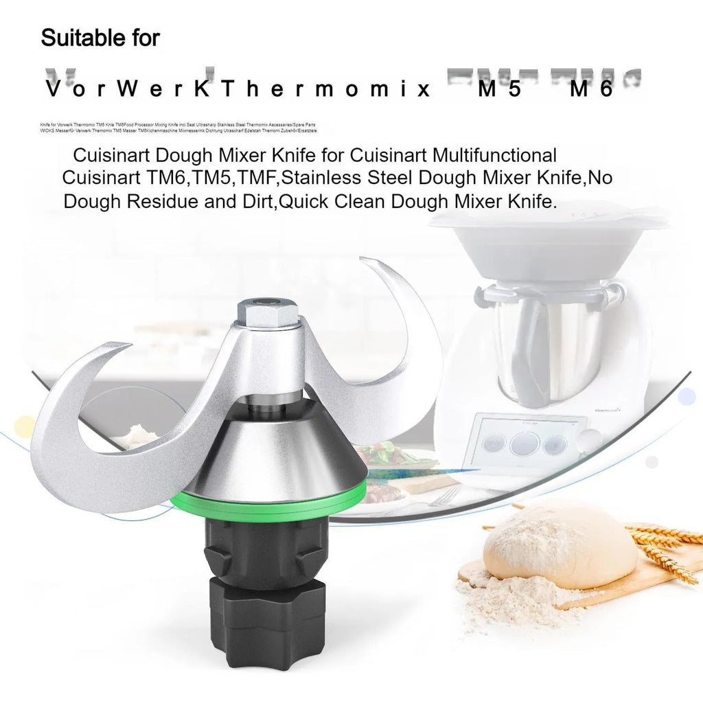 Thermomix TM6 and TM5 ceramic dough knife replacement with stainless steel shaft