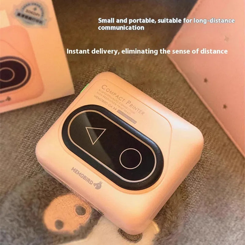 Compact Avocado Green coloured Bluetooth thermal printer for mobile phones with thermal paper and USB cable.