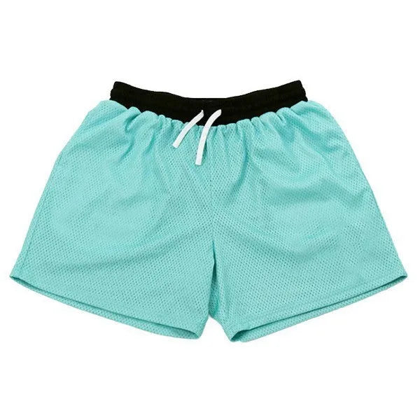 Men's solid colour mesh quick-drying shorts for running and fitness in summer.