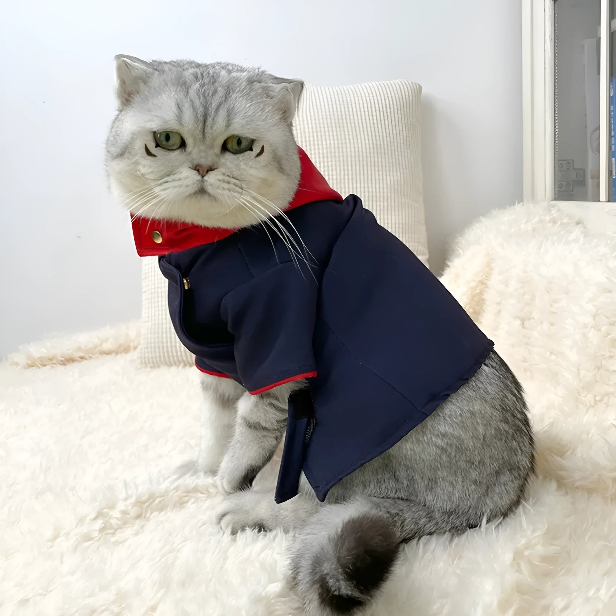 Pet hoodie costume for dogs and cats in tiger pattern colour with tie closure