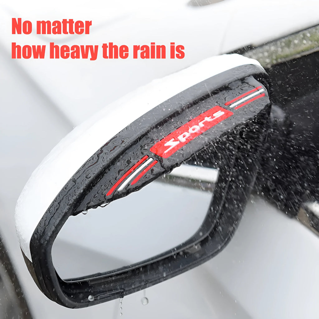 Pair of car rearview mirror rain shields in smiling face black on a vehicle side mirror