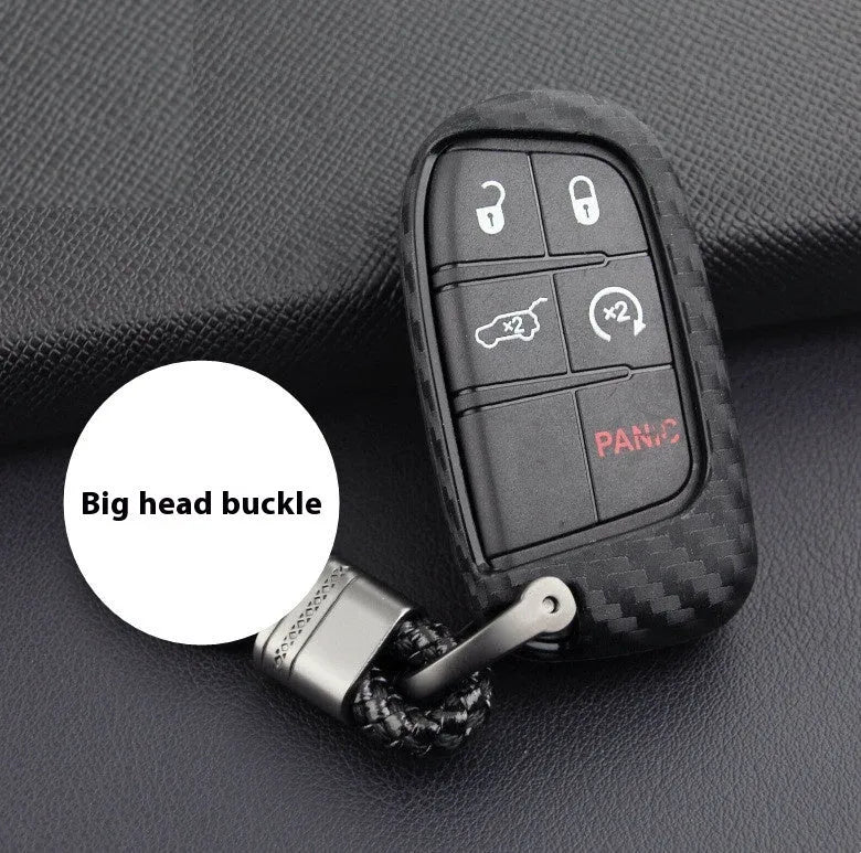 Black silicone protective case for a Dodge Chrysler Fiat car remote key