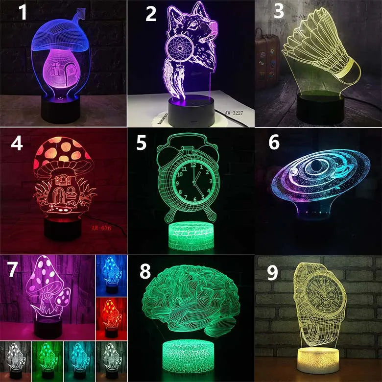 Remote control LED desk lamp with touch panel, USB cable, and colourful lighting modes on acrylic board with ABS base