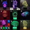 Remote control LED desk lamp with touch panel, USB cable, and colourful lighting modes on acrylic board with ABS base