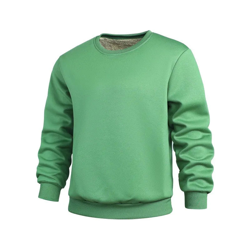 Thickened winter sports men's sweatshirt with rabbit hair fabric in loose fit, available in multiple colours