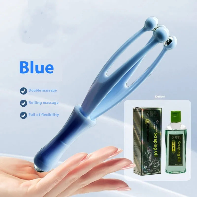 Blue and white steel ball finger massager with PP construction for hand joint pressure therapy