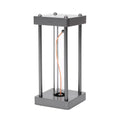Metallic gray USB rechargeable night light with curved wire, 68x68x159mm