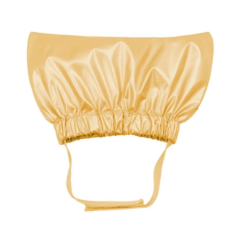 Adjustable pet shower cap for cats and dogs in silver colour with ear protection design
