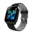 F16 Smart Watch with ECG monitoring on wrist showing black/green colour option with display visible