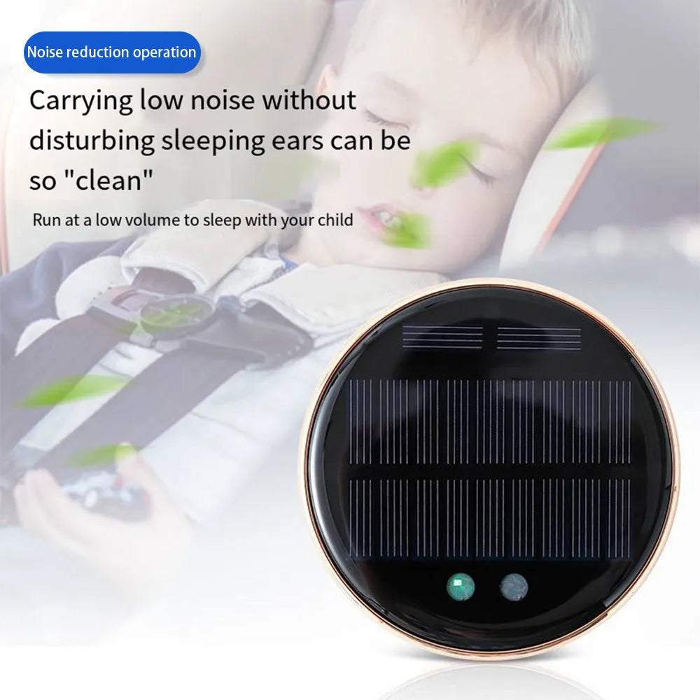 Solar-powered car air humidifier mounted on vehicle air conditioning vent