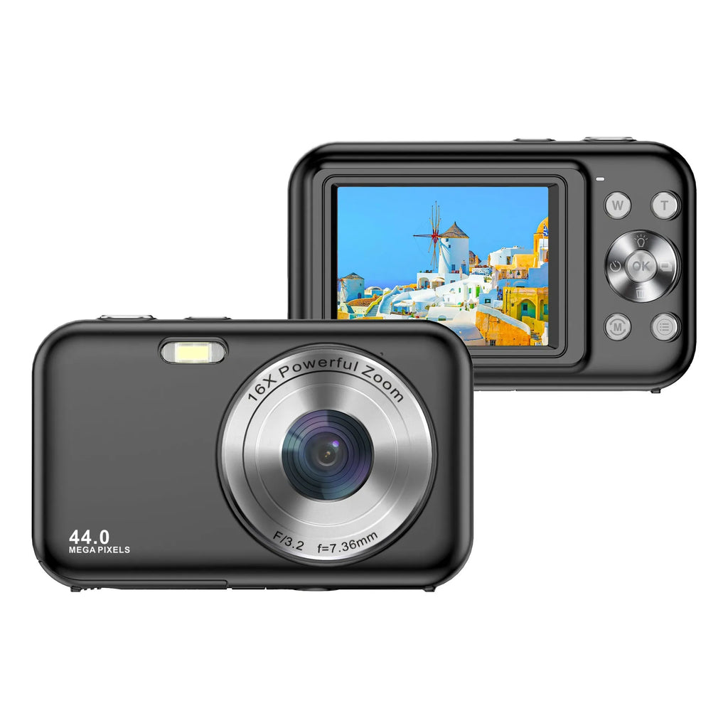 Children's digital camera in four colour options with 2.4-inch screen and 44 megapixel photography capability