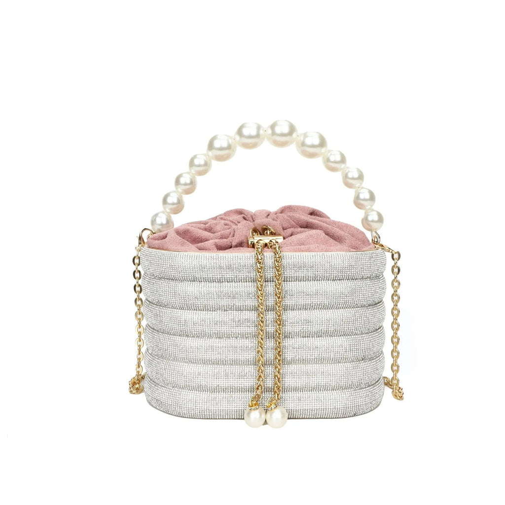 Retro style women's one-shoulder crossbody bag with beaded decoration in soft PU material