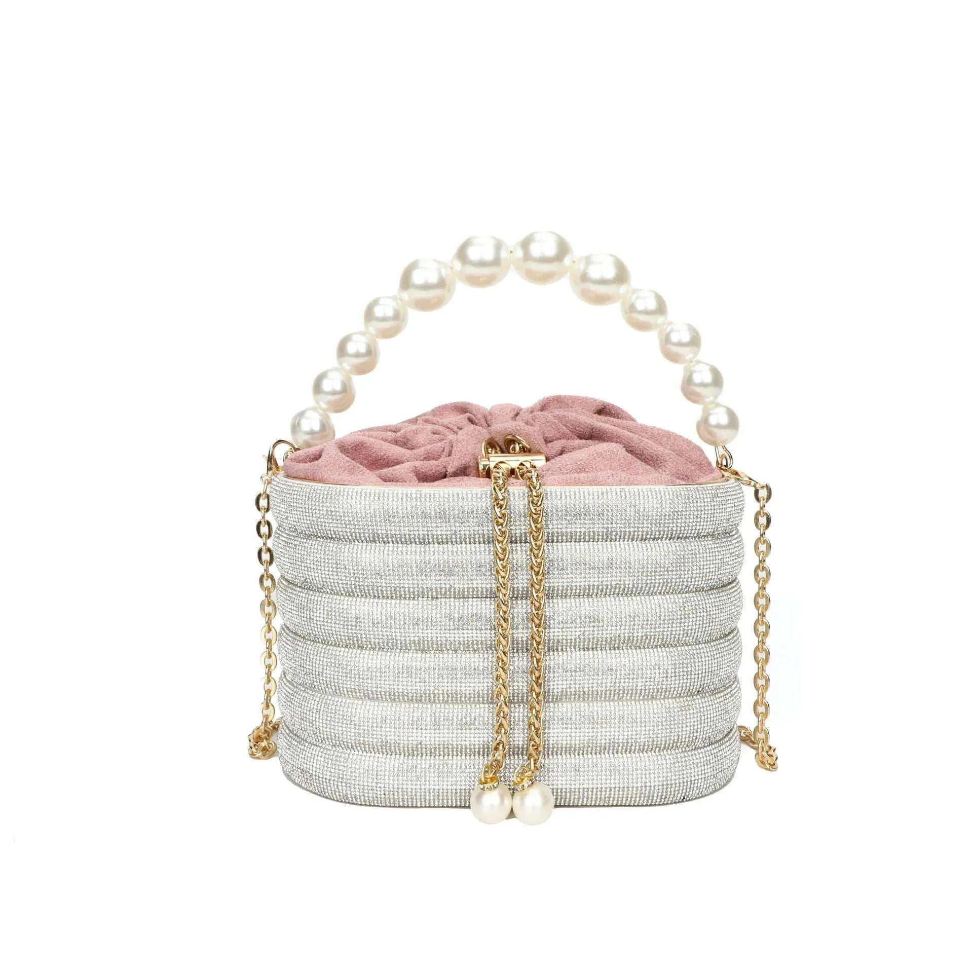 Retro style women's one-shoulder crossbody bag with beaded decoration in soft PU material