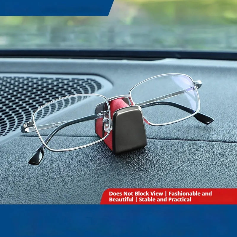 Green zinc alloy and leather car dashboard glasses clip holder with nose pad