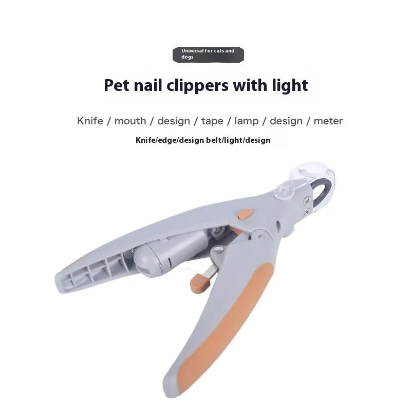 ABS plastic dog nail clipper with LED light and imitation blood line positioning system