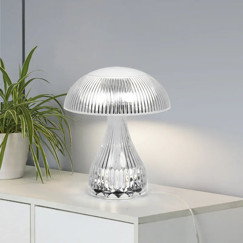 USB-rechargeable touch control night lamp with three-colour LED light