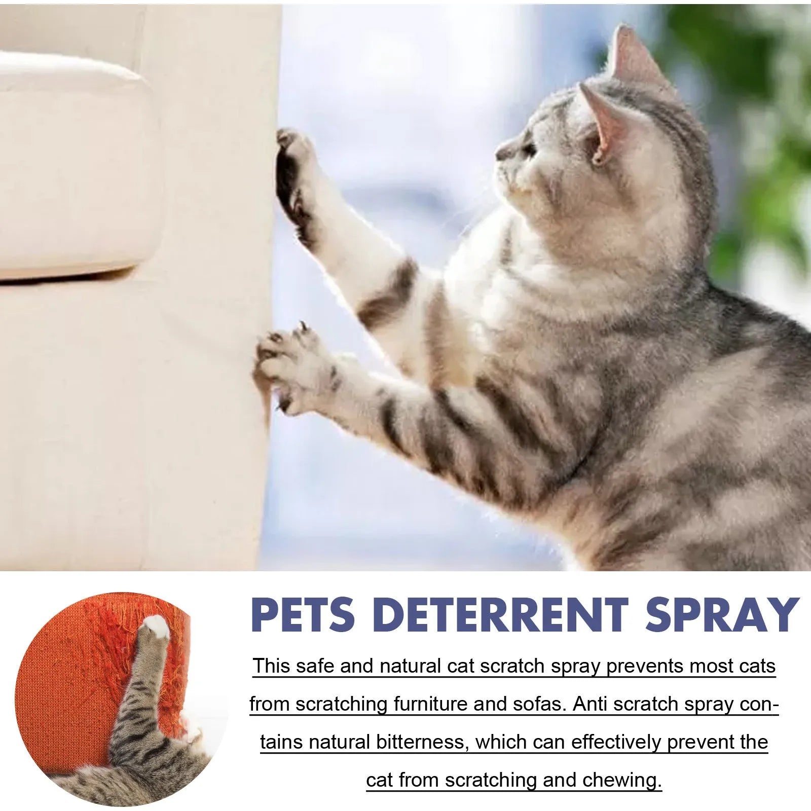 50ml boxed bottle of expelling spray for deterring dog and cat scratching on furniture