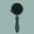 Two-sided silicone pet grooming brush with retractable slicker brush and octopus-teeth massager