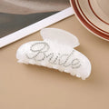 10cm acrylic hair clip with multi-diamond shower shark design and double-sided spot drill decoration in pink or white