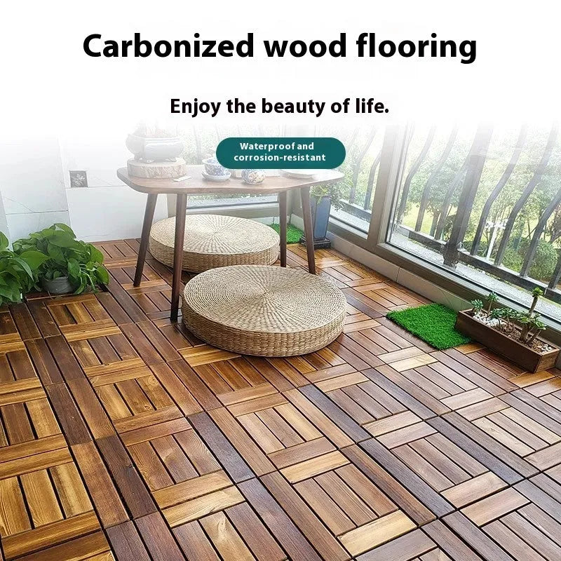 30x30cm camphor pine floor tiles with thickened construction for indoor outdoor balcony use