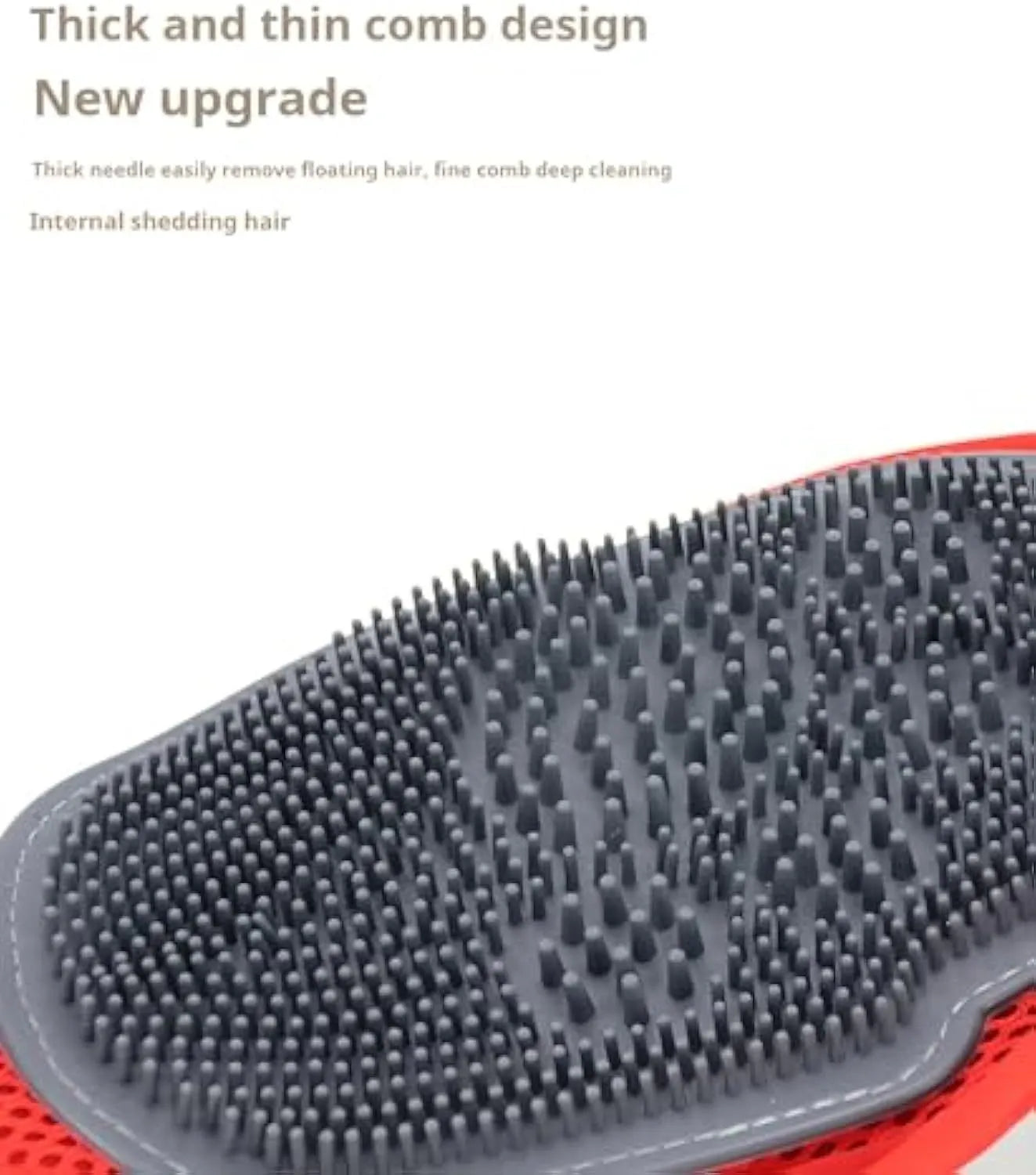 Red pet bathing glove combining brush and glove design for dog and cat grooming