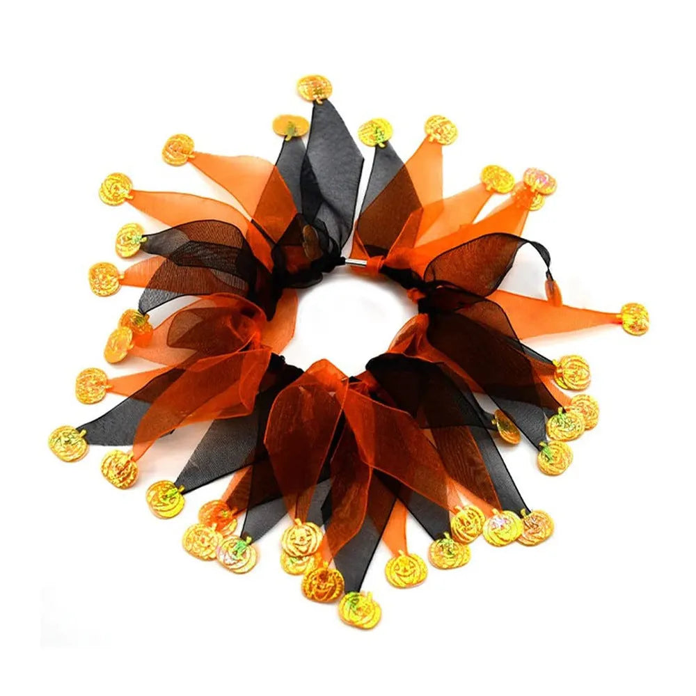 Tie-dye pattern dog collar in Christmas and Halloween designs with cloth construction