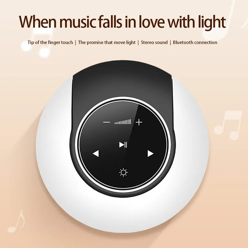 Blue and white Bluetooth speaker desk lamp with folding design and touch controls