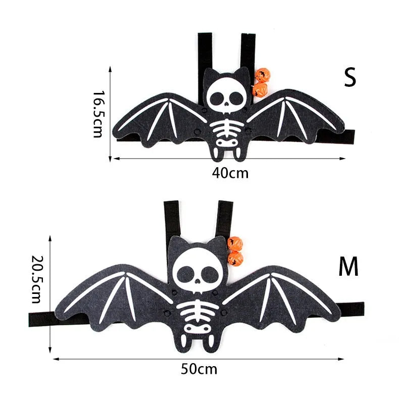Halloween batwing costume for cats in felt material with multiple colour options