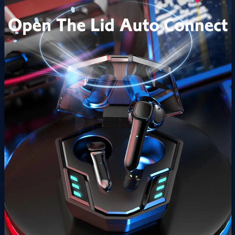 M59 style wireless Bluetooth gaming headset with low latency and noise reduction.