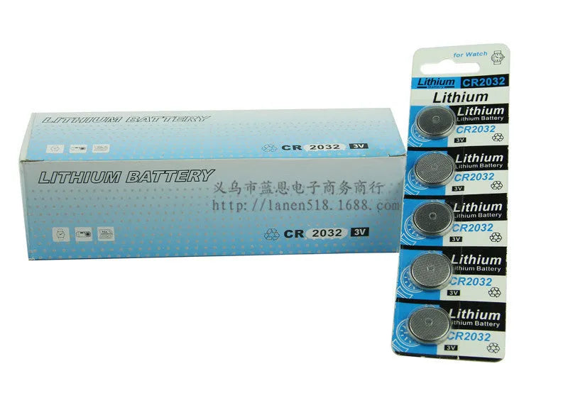 Pack of 5 CR2032 3V lithium button batteries for electronic scales and remote controls
