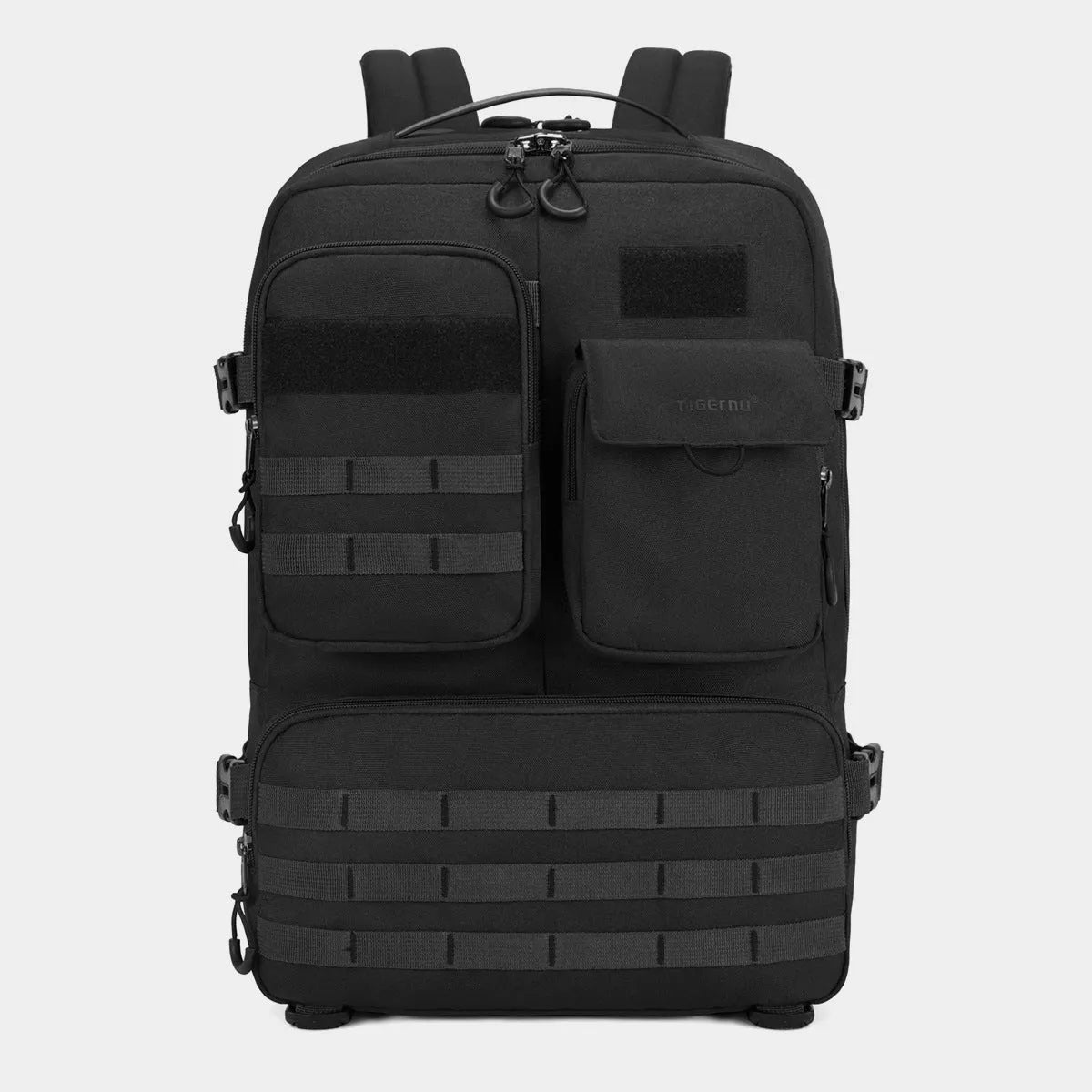 Army green tactical backpack with 17-inch size and breathable back panel