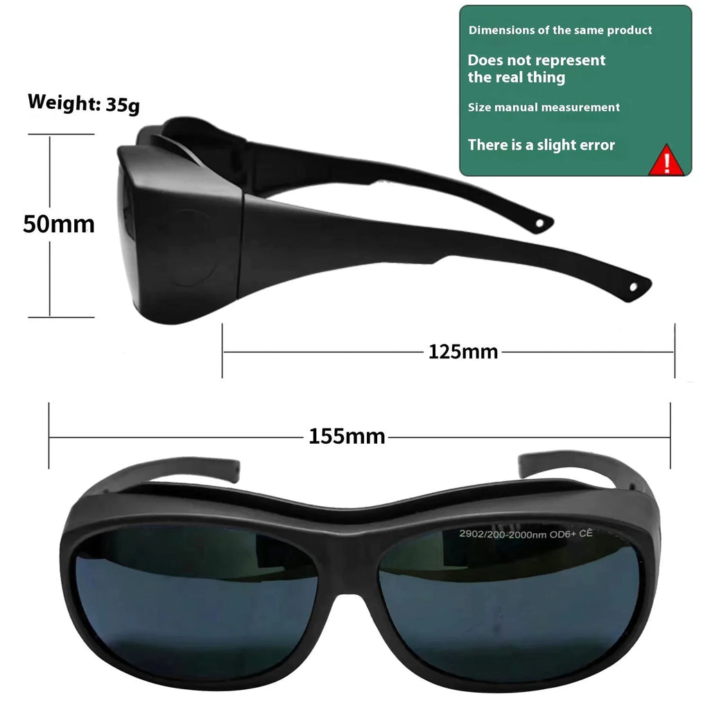 Photon skin rejuvenation laser safety goggles with polycarbonate lenses and cleaning cloth