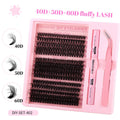 DIY false eyelashes extension suit with segment single cluster design and professional tweezers