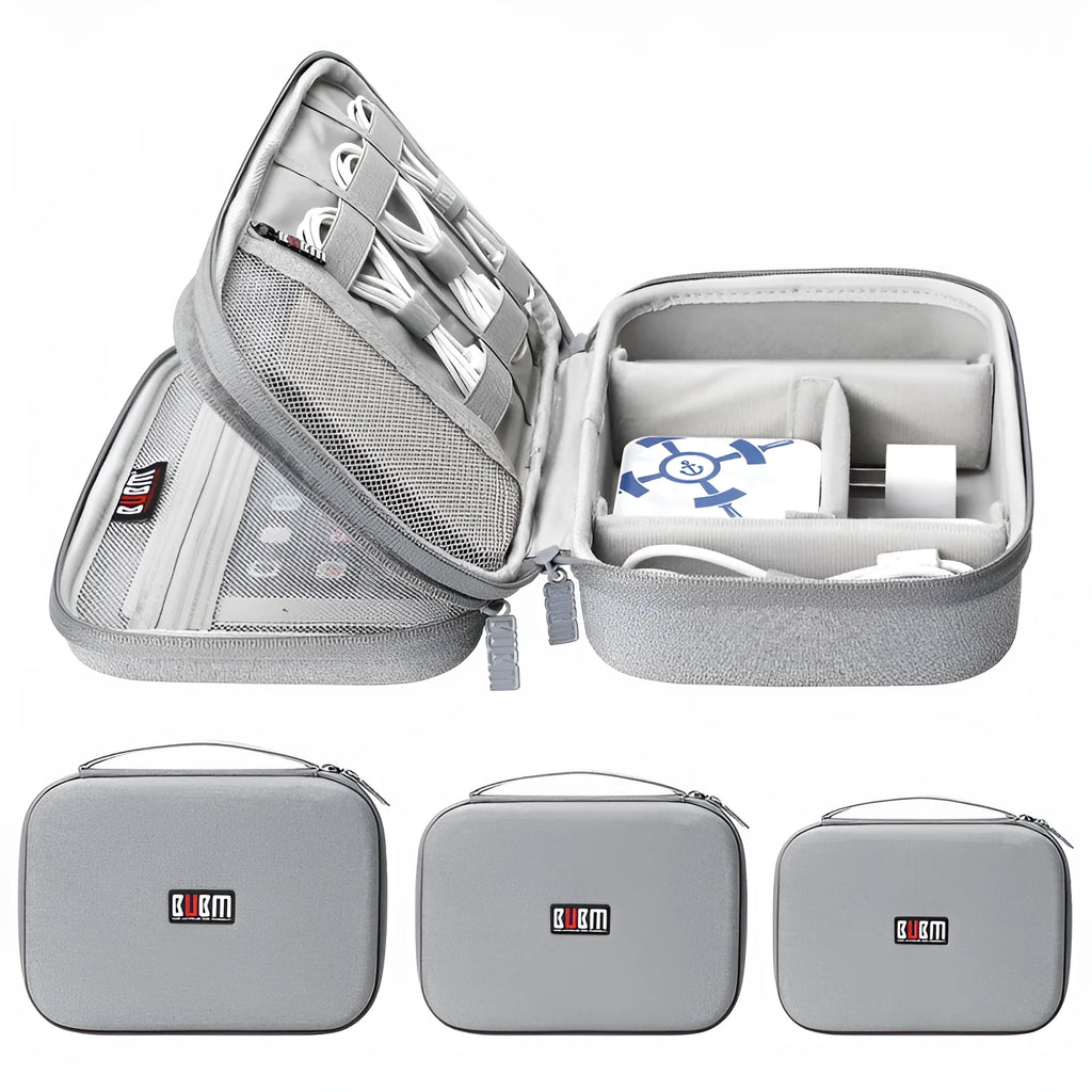 Black EVA digital storage box for organising headphones and electronic accessories