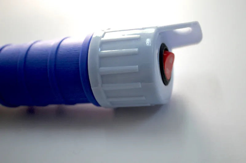 Manual hand pump siphon for fuel oil gasoline transfer in blue or red colours