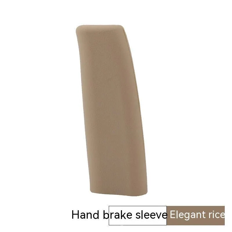 Universal silicone handbrake sleeve in black, grey, beige, red, and blue colour options.