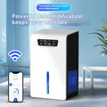 Milky white household dehumidifier with water reservoir for bedrooms up to 20 square metres.