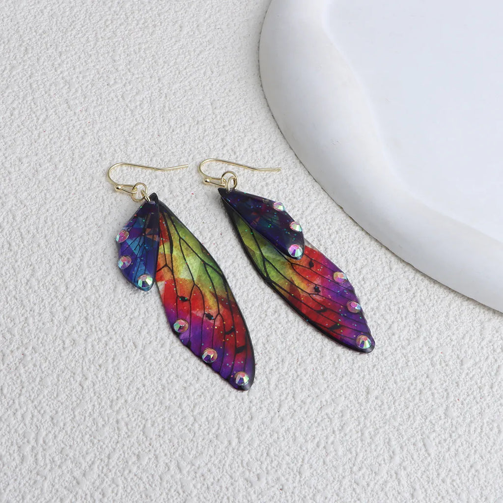 Misty Rain In Southern simulation cicada wings earrings in colour hanging cup option