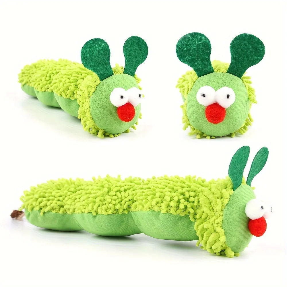 Green sports-themed interactive plush cat toy pillow with rechargeable electronic option