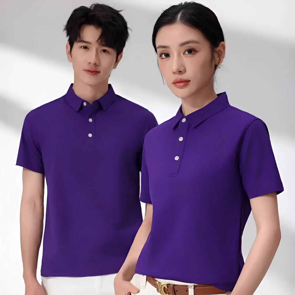 5A antibacterial Solona polo shirt cool feeling solid colour short sleeve cotton work top in black
