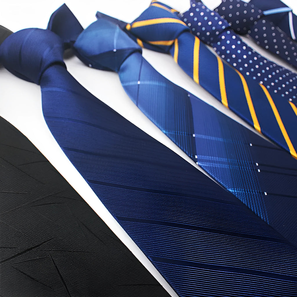 Men's 8cm polyester jacquard striped business tie in arrow style