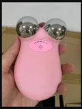 Pink and white micro current facial lifting device measuring 106mm x 65mm x 38mm