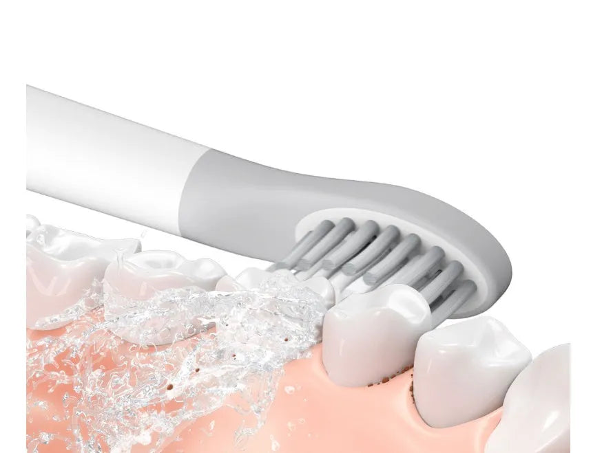 Sonic electric toothbrush with round head, blue handle, IPX7 waterproof, 3 vibration modes