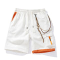 Coffee coloured men's plus-size bamboo fibre shorts with a high waist and loose straight-leg fit.