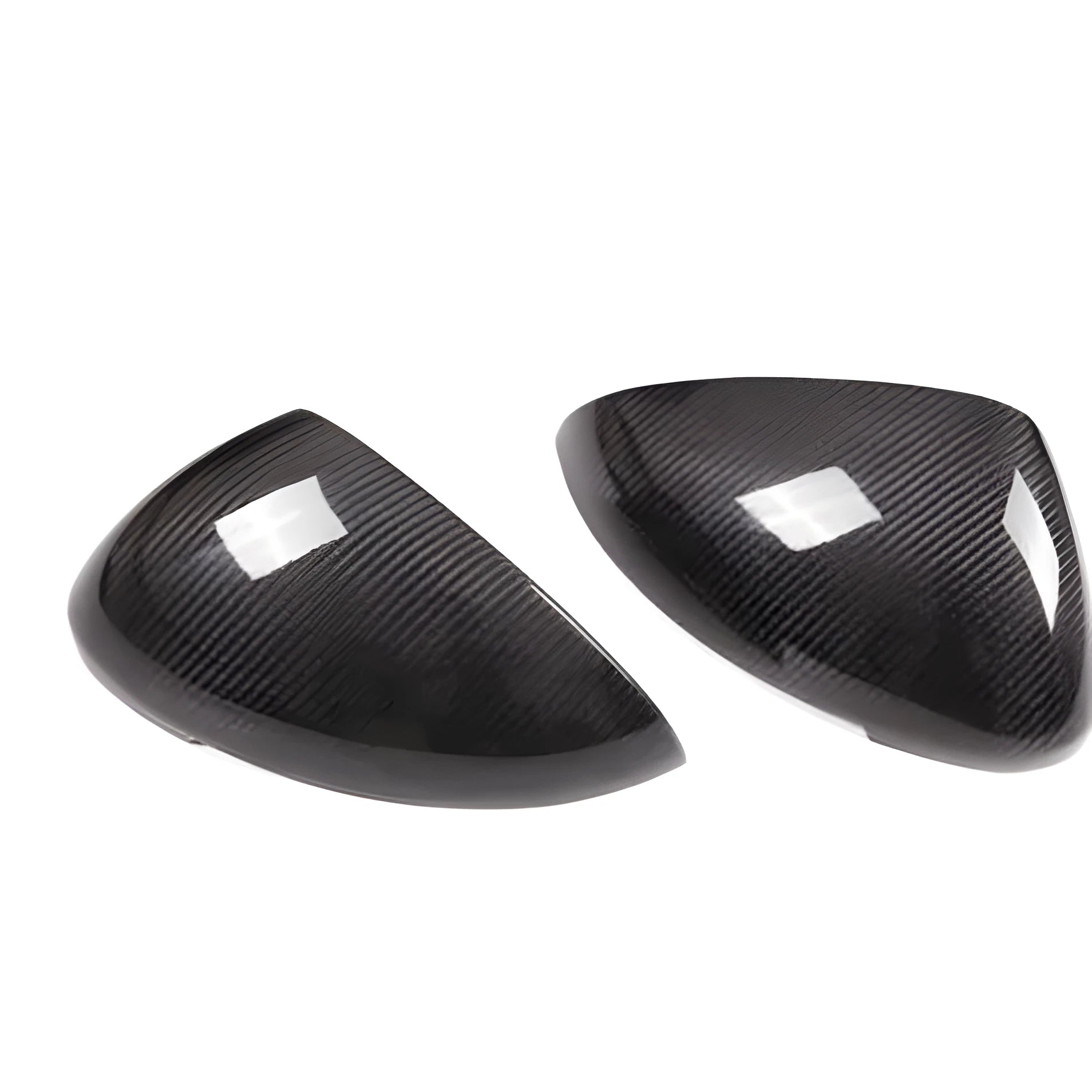 Black true carbon fibre rearview mirror covers for 2014-2022 Porsche Macan