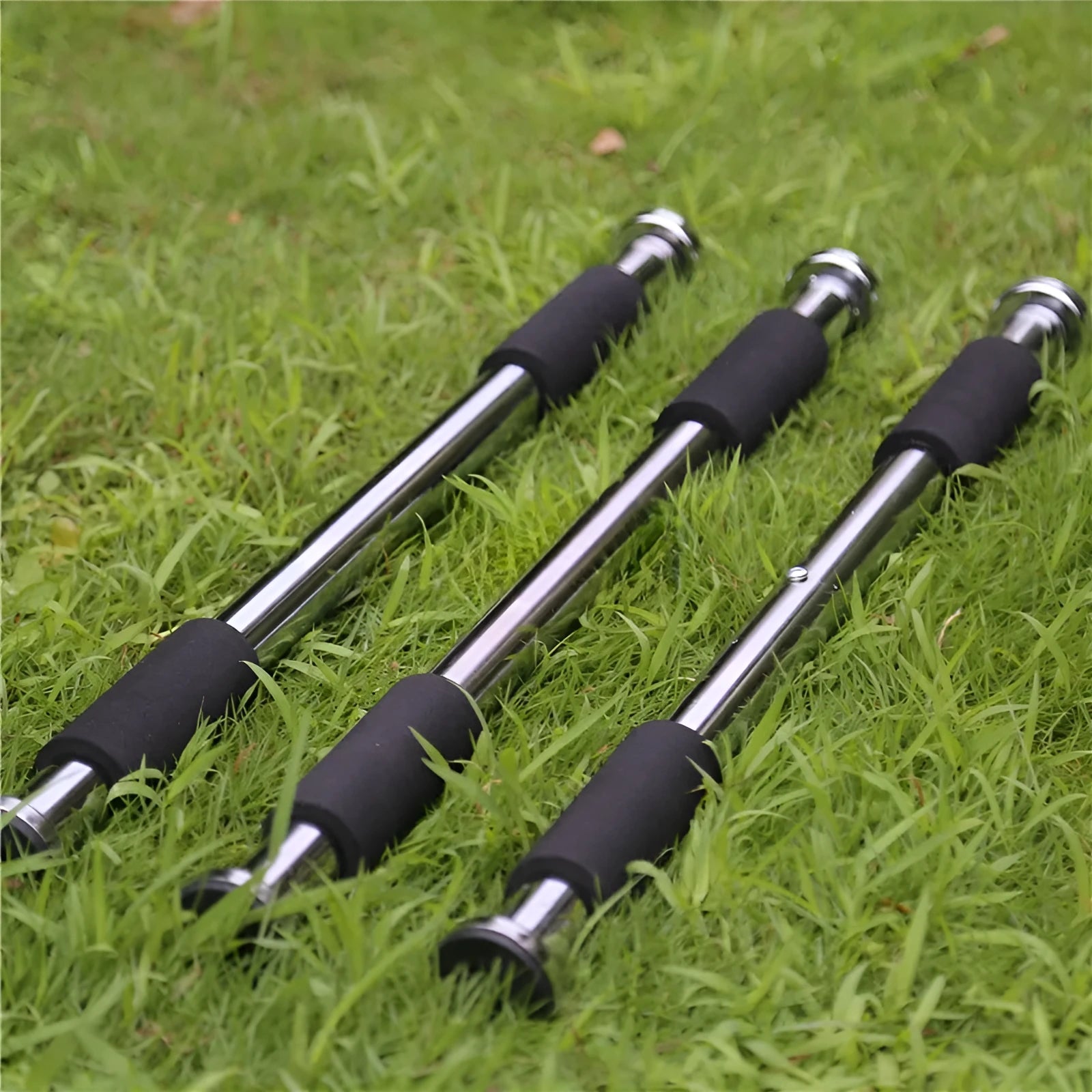 Steel adjustable pull-up bar extended to 100cm width for home fitness installation