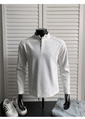 Men's asymmetric patchwork collar polo shirt in Chinese cotton available in multiple sizes and colours