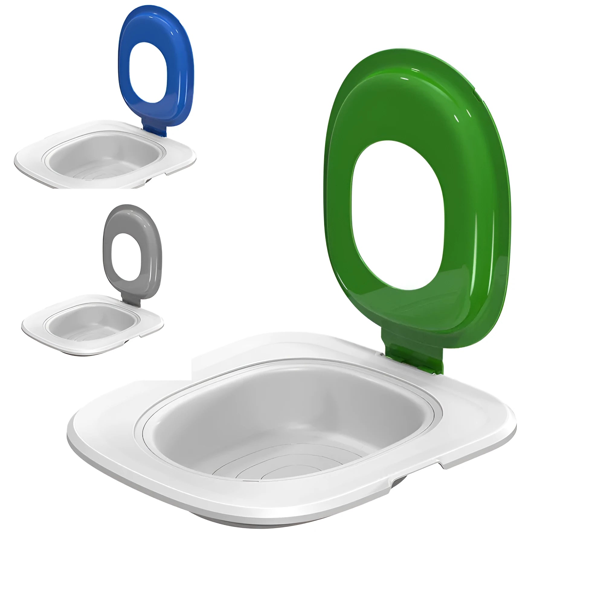 Fifth generation grey cat toilet trainer mat made of ABS plastic.