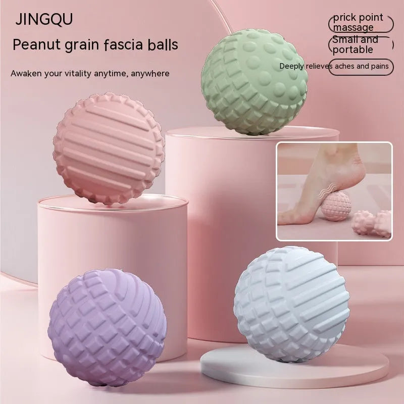 TPR foot massage yoga ball in pink, blue, green, or purple, 6cm diameter